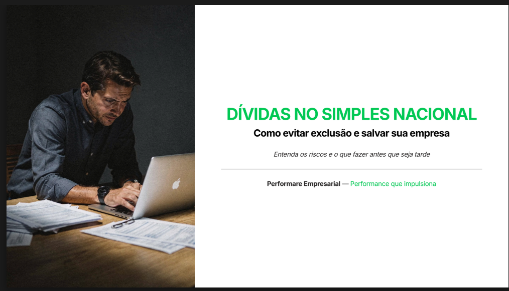 Capa do ebook: Dívidas no Simples Nacional